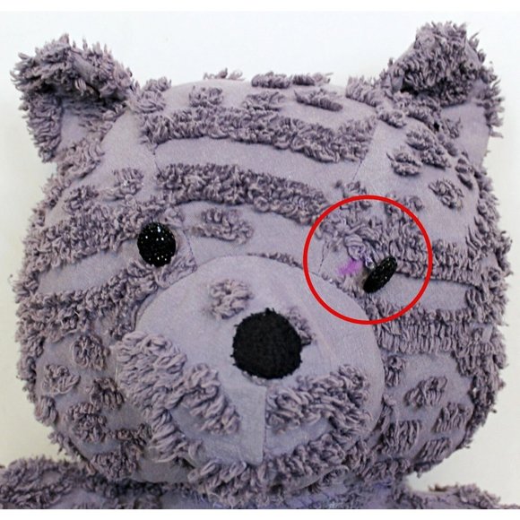 VTG Handmade 19" Purple Chenille Sitting Teddy Bear Plush Stuffed Animal Toy - Picture 2 of 14